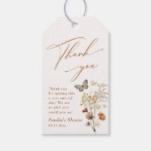 小さな蝶のヤマエレガントフラワーベイビーシャワー ギフトタグ (正面)