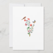 小さな蝶のワイルドフラワーズ ファンシー ベイビー シャワー 招待状 (裏面)