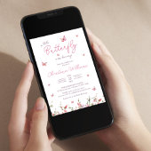 小さな蝶の女の子の赤ちゃんシャワー 招待状