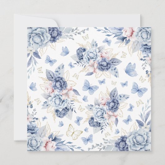 小さな蝶の少年の赤ちゃんシャワー 招待状 (裏面)