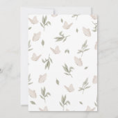 小さな蝶の植物学的不思議なベイビーシャワー 招待状 (裏面)