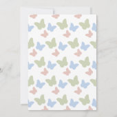 小さな蝶の水仙の仮想の赤ちゃんシャワー 招待状 (裏面)