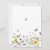 小さな蝶の水彩花のベイビーシャワー 招待状 (裏面)