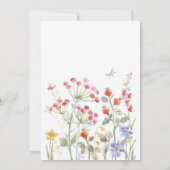 小さな蝶の牧草地の野生の花の赤ちゃんシャワー 招待状 (裏面)