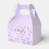 小さな蝶の紫の赤ちゃんシャワー フェイバーボックス (裏面サイド)