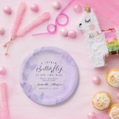 小さな蝶の紫の赤ちゃんシャワー ペーパープレート (パーティー)