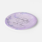 小さな蝶の紫の赤ちゃんシャワー ペーパープレート (アングル)