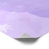 小さな蝶の紫の赤ちゃんシャワー ポスター (角)