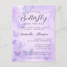 小さな蝶の紫の赤ちゃんシャワー