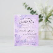 小さな蝶の紫の赤ちゃんシャワー ポストカード (スタンド正面)