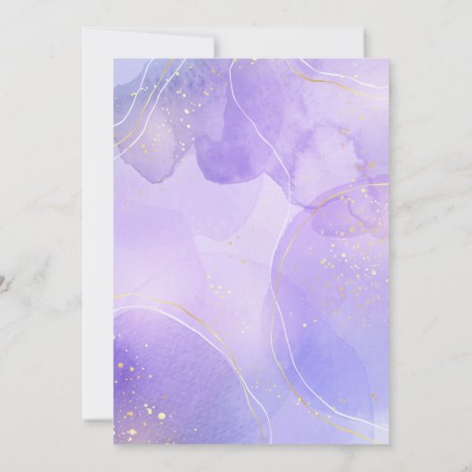 小さな蝶の紫ラベンダーの赤ちゃんシャワー 招待状 (裏面)