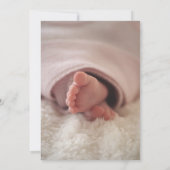 小さな蝶の花の遊び心あふれるベビーシャワー 招待状 (裏面)