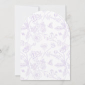 小さな蝶の薄紫女の子のヴィンテージ赤ちゃんシャワー 招待状 (裏面)