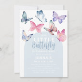 小さな蝶の誕生日パーティー 招待状 (正面)