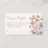 小さな蝶の赤ちゃんシャワーおむつラッフル エンクロージャーカード (正面)