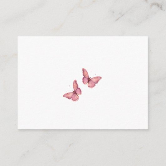 小さな蝶の赤ちゃんシャワーおむつラッフル エンクロージャーカード (裏面)