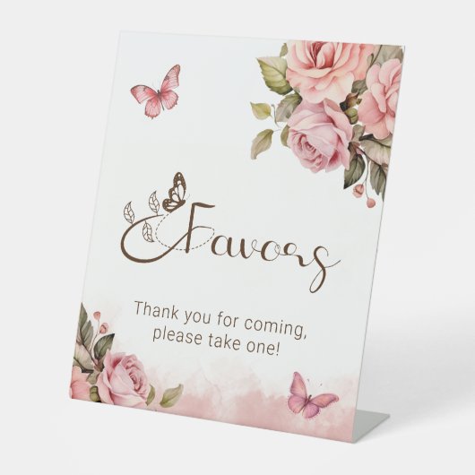 小さな蝶の赤ちゃんシャワーが好き 台座サイン (正面)