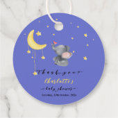 小さな蝶の赤ちゃんシャワーと可愛い象 フェイバータグ (裏面)