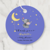 小さな蝶の赤ちゃんシャワーと可愛い象 フェイバータグ (正面)