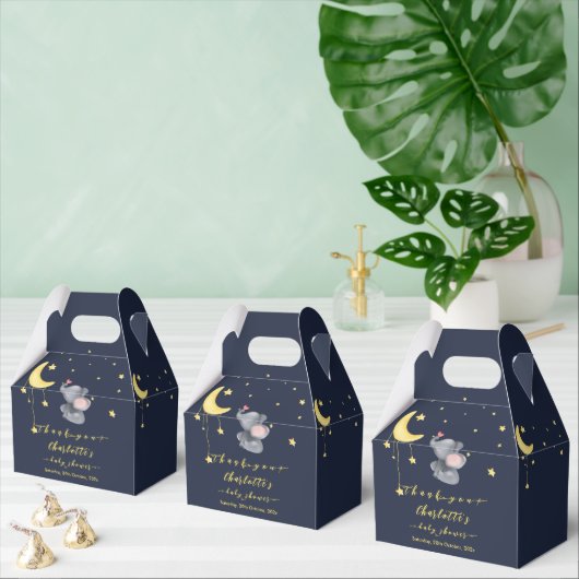 小さな蝶の赤ちゃんシャワーと可愛い象 フェイバーボックス (複数)