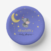 小さな蝶の赤ちゃんシャワーと可愛い象 ペーパーボウル (正面)