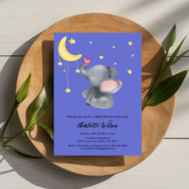 小さな蝶の赤ちゃんシャワーと可愛い象 招待状