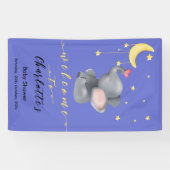 小さな蝶の赤ちゃんシャワーと可愛い象 横断幕 (横)