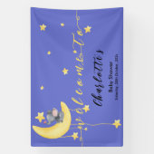 小さな蝶の赤ちゃんシャワーと可愛い象 横断幕 (縦)