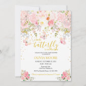 小さな蝶の赤ちゃんシャワーの招待状 招待状 (正面)