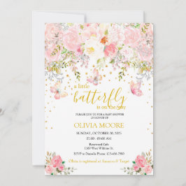 小さな蝶の赤ちゃんシャワーの招待状 招待状