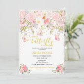 小さな蝶の赤ちゃんシャワーの招待状 招待状 (スタンド正面)