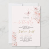 小さな蝶の赤ちゃんシャワーガール招待状 招待状 (正面)