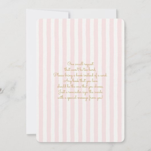 小さな蝶の赤ちゃんシャワーガール招待状 招待状 (裏面)