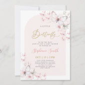 小さな蝶の赤ちゃんシャワーガール招待状 招待状 (正面)