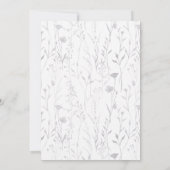 小さな蝶の赤ちゃんシャワーパープルワイルドフラワー 招待状 (裏面)