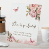 小さな蝶の赤ちゃんシャワーベビー 台座サイン (インサイチュ)