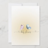 小さな蝶の赤ちゃんシャワー招待状 招待状 (裏面)