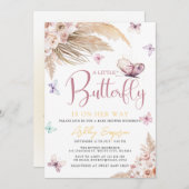 小さな蝶の赤ちゃんシャワー招待状 招待状 (正面/裏面)