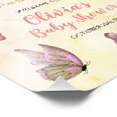 小さな蝶の赤ちゃんシャワー歓迎サイン フォトプリント            (角)