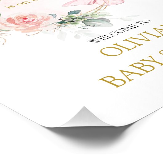 小さな蝶の赤ちゃんシャワー歓迎サイン フォトプリント            (角)