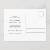 小さな蝶の赤ちゃんシャワー インビテーションポストカード (裏面)