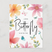 小さな蝶の赤ちゃんシャワー インビテーションポストカード (正面)