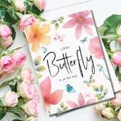 小さな蝶の赤ちゃんシャワー インビテーションポストカード