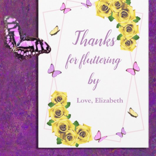 小さな蝶の赤ちゃんシャワー サンキューカード
