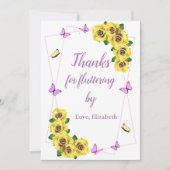 小さな蝶の赤ちゃんシャワー サンキューカード (正面)