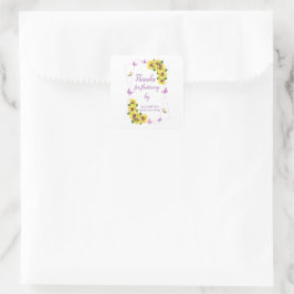 小さな蝶の赤ちゃんシャワー スクエアシール