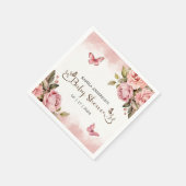 小さな蝶の赤ちゃんシャワー スタンダードカクテルナプキン (角)