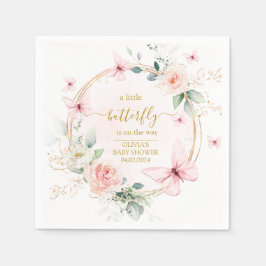 小さな蝶の赤ちゃんシャワー スタンダードカクテルナプキン