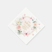 小さな蝶の赤ちゃんシャワー スタンダードカクテルナプキン (角)