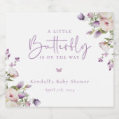 小さな蝶の赤ちゃんシャワー スパークリングワインラベル (シングルラベル)